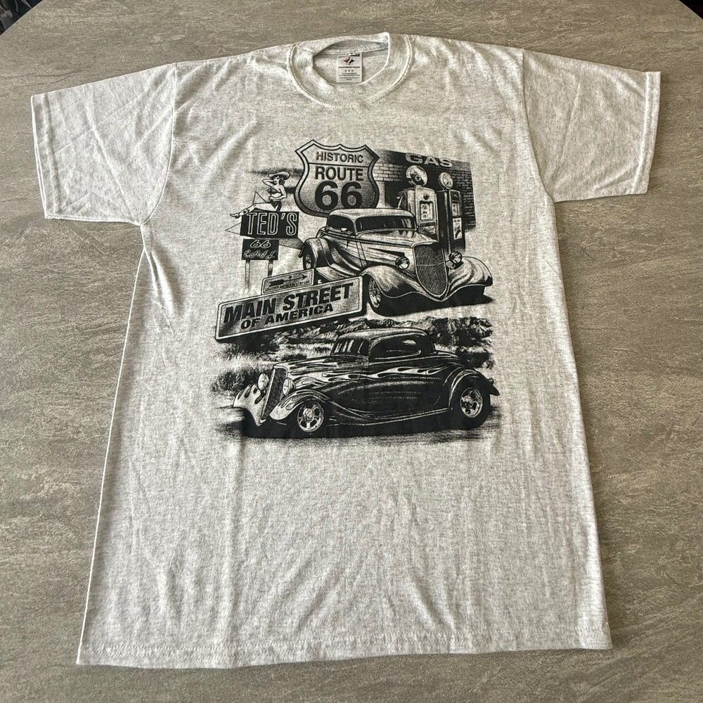 Vintage 2000s Route 66 “Main Street of America” Hot Rod Graphic Tee